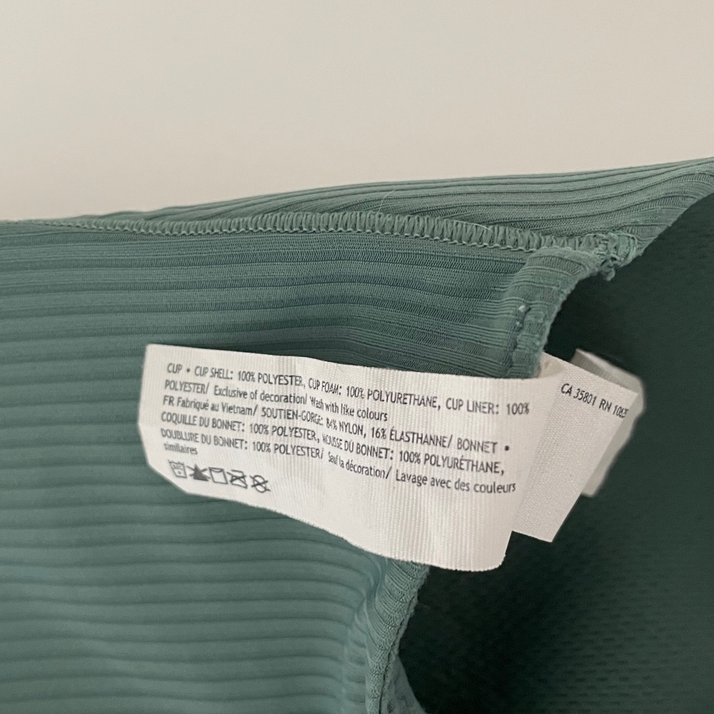 Lululemon Like A Cloud Sports Bra Ribbed Green Size 2 - Picture 12 of 16